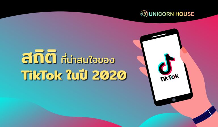 Banner website UNICORN HOUSE สถิติ Tiktok ปี 2020-07